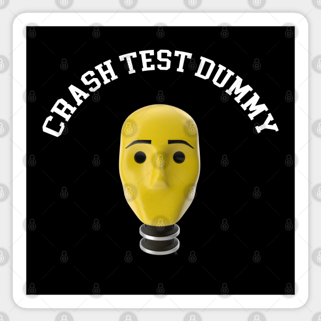 Crash Test Dummy Yellow Head with Safety Mark Background Crash Test